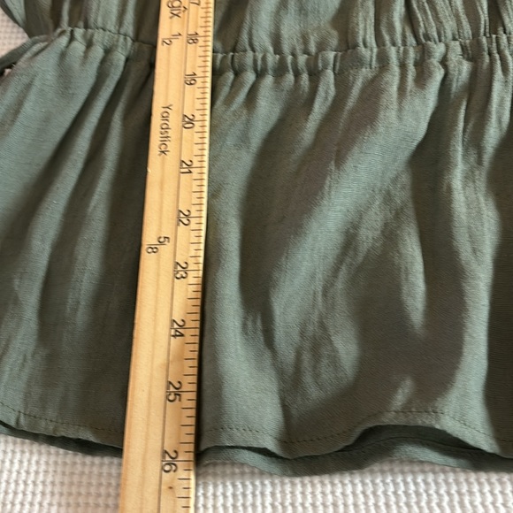 Hope & Harlow Olive Green Flutter Sleeve Dropped Waist Tied Sides Flowy … - Picture 8 of 11